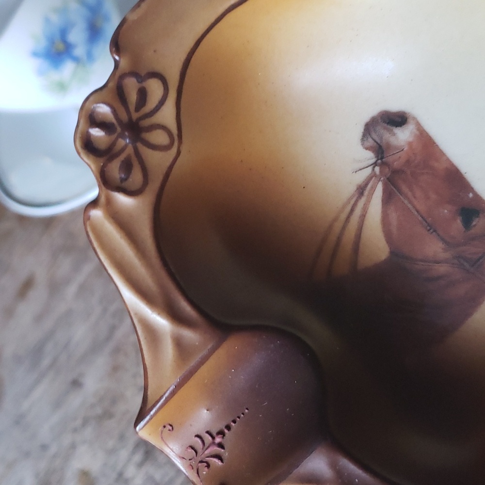 Vintage Nippon Ashtray, hand pained, horse, western - Picture 6 of 10